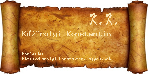 Károlyi Konstantin névjegykártya