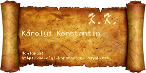 Károlyi Konstantin névjegykártya